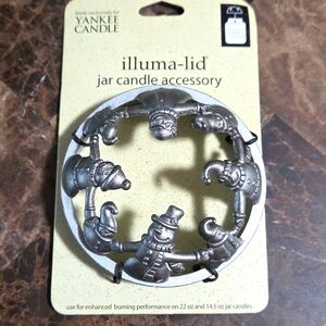 Yankee Candle Illuma-Lid jar candle accessory new Snowman Christmas Winter